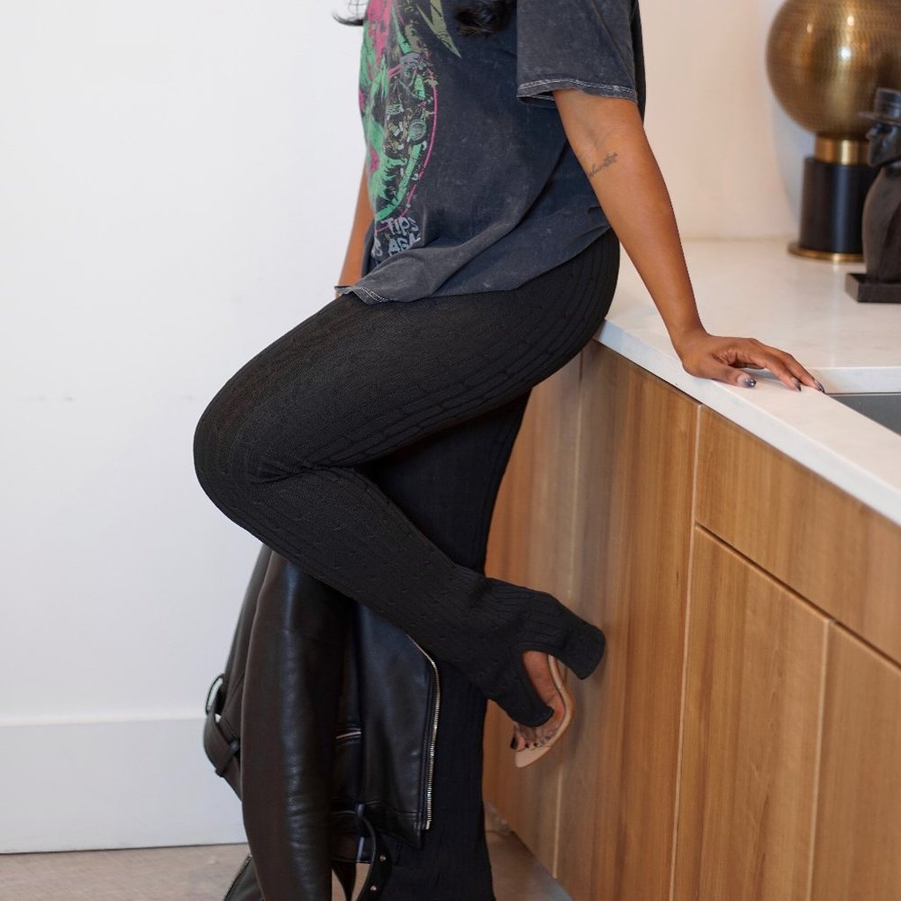 Knit Split Hem Pants